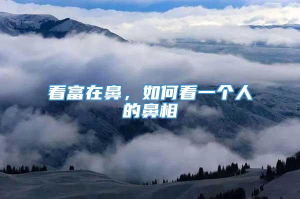 看富在鼻，如何看一个人的鼻相