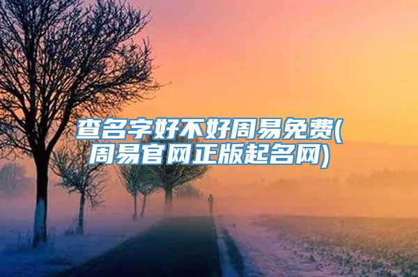 查名字好不好周易免费(周易官网正版起名网)