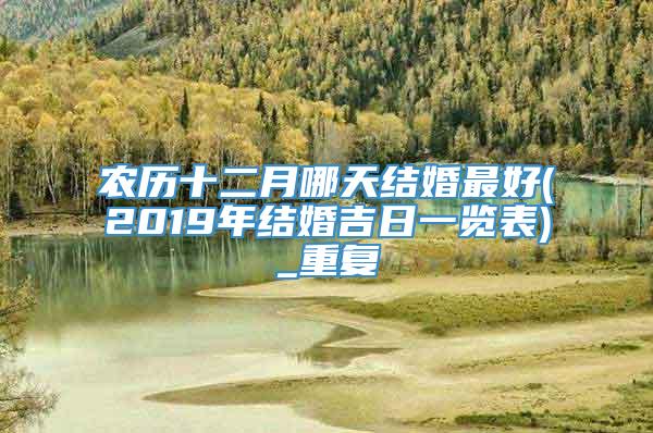 农历十二月哪天结婚最好(2019年结婚吉日一览表)_重复