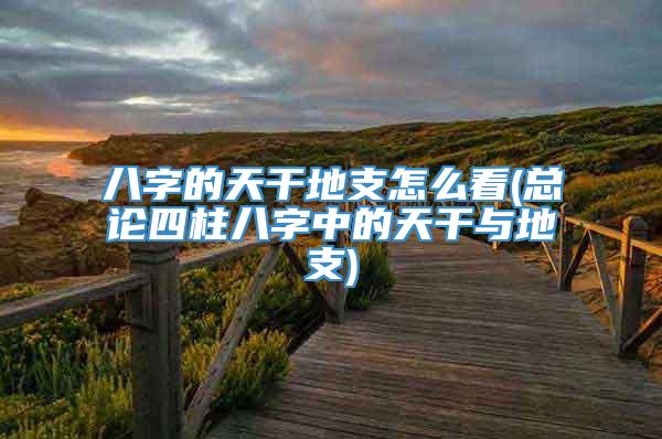 八字的天干地支怎么看(总论四柱八字中的天干与地支)