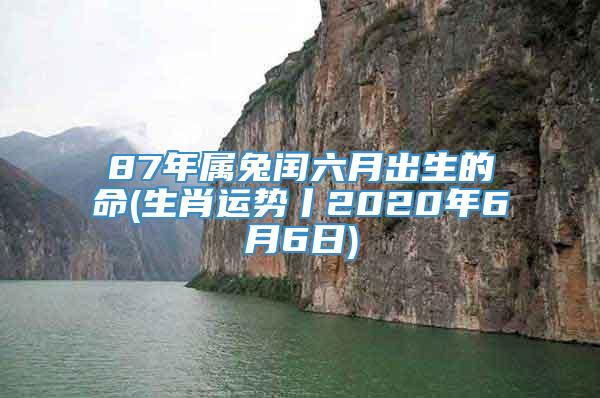 87年属兔闰六月出生的命(生肖运势丨2020年6月6日)