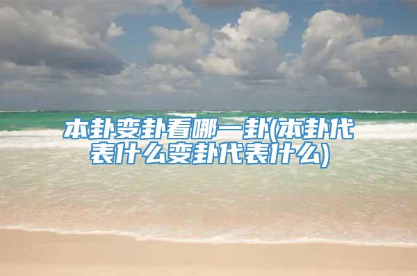 本卦变卦看哪一卦(本卦代表什么变卦代表什么)