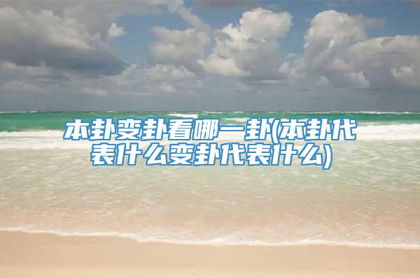 本卦变卦看哪一卦(本卦代表什么变卦代表什么)