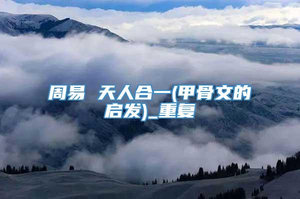 周易 天人合一(甲骨文的启发)_重复