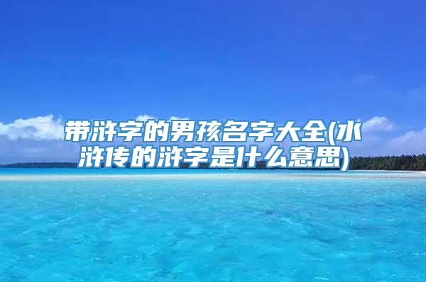 带浒字的男孩名字大全(水浒传的浒字是什么意思)