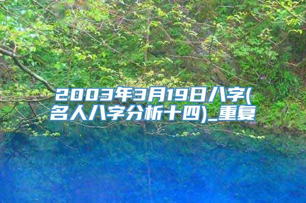 2003年3月19日八字(名人八字分析十四)_重复