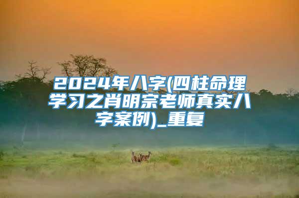 2024年八字(四柱命理学习之肖明宗老师真实八字案例)_重复