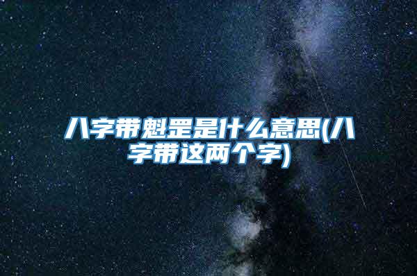 八字带魁罡是什么意思(八字带这两个字)