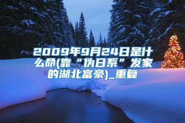 2009年9月24日是什么命(靠“伪日系”发家的湖北富豪)_重复