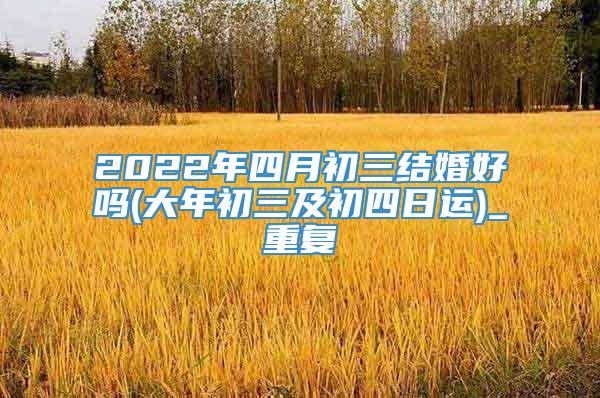 2022年四月初三结婚好吗(大年初三及初四日运)_重复