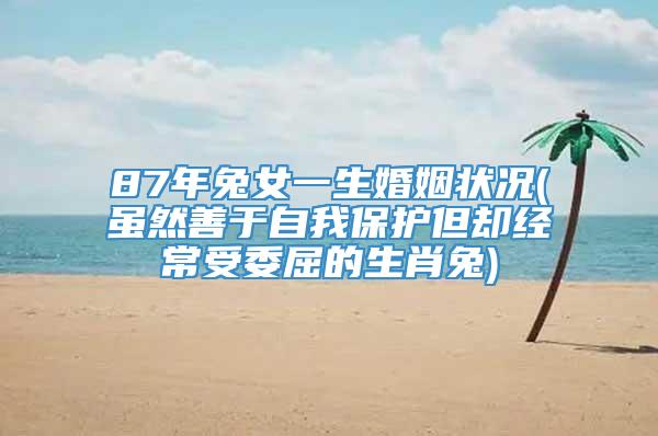 87年兔女一生婚姻状况(虽然善于自我保护但却经常受委屈的生肖兔)