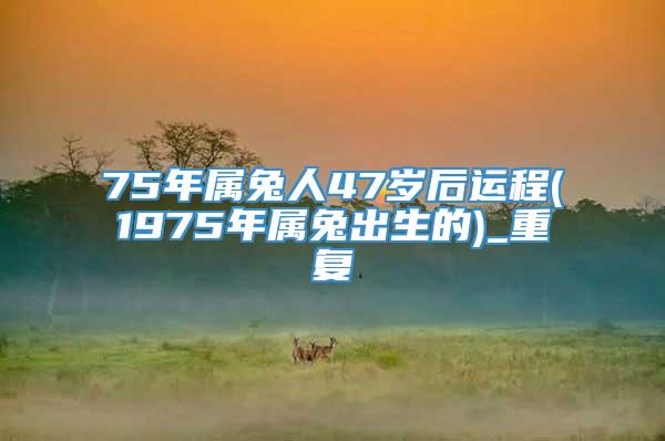 75年属兔人47岁后运程(1975年属兔出生的)_重复