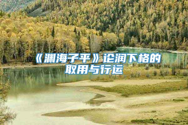 《渊海子平》论润下格的取用与行运