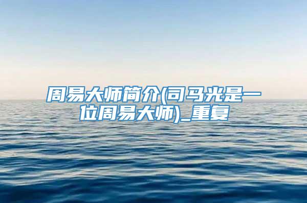 周易大师简介(司马光是一位周易大师)_重复