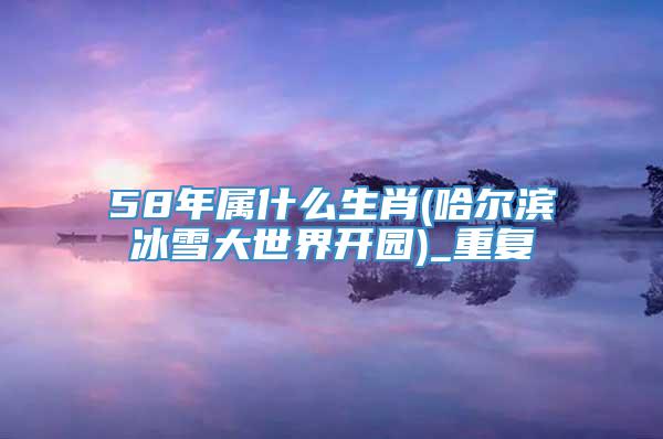 58年属什么生肖(哈尔滨冰雪大世界开园)_重复