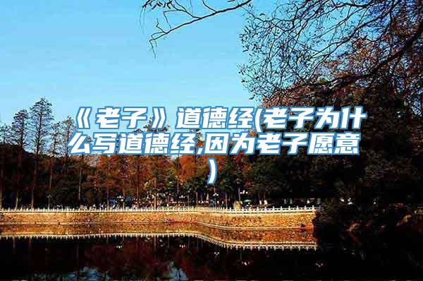 《老子》道德经(老子为什么写道德经,因为老子愿意)