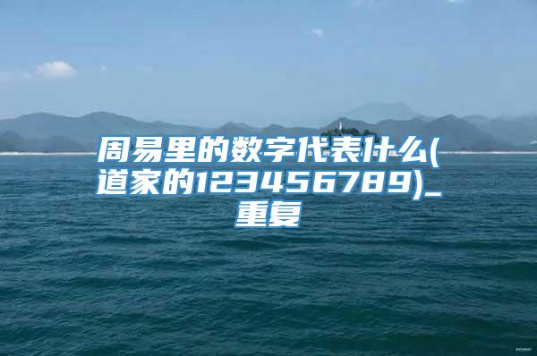 周易里的数字代表什么(道家的123456789)_重复