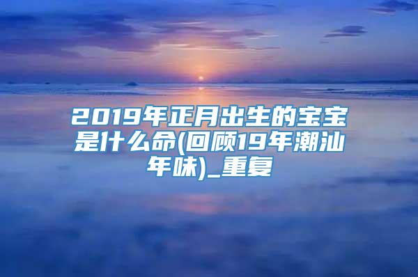 2019年正月出生的宝宝是什么命(回顾19年潮汕年味)_重复