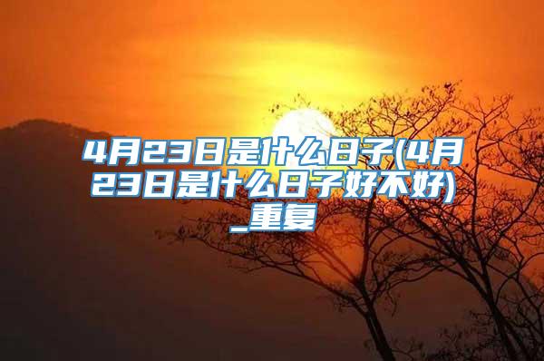 4月23日是什么日子(4月23日是什么日子好不好)_重复