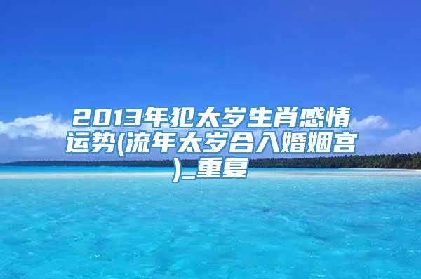 2013年犯太岁生肖感情运势(流年太岁合入婚姻宫)_重复