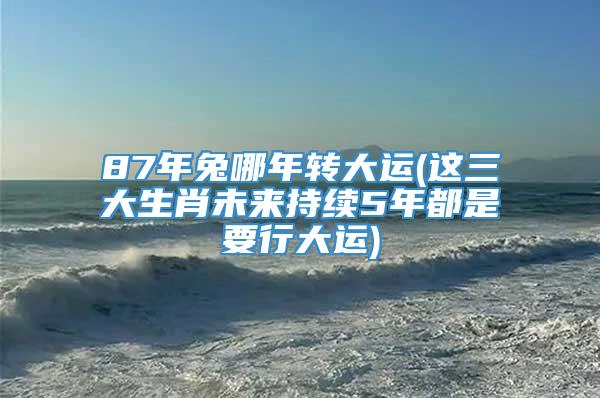 87年兔哪年转大运(这三大生肖未来持续5年都是要行大运)