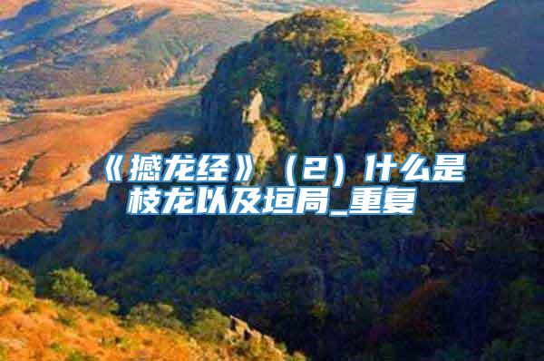 《撼龙经》（2）什么是枝龙以及垣局_重复