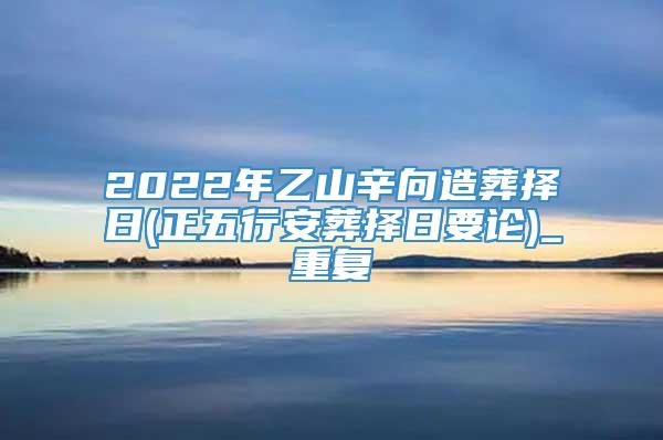 2022年乙山辛向造葬择日(正五行安葬择日要论)_重复