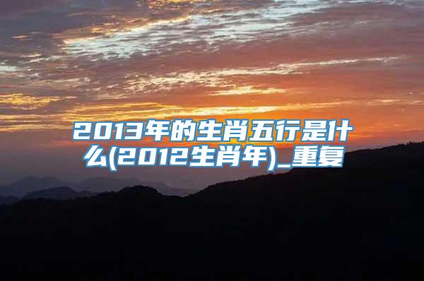 2013年的生肖五行是什么(2012生肖年)_重复