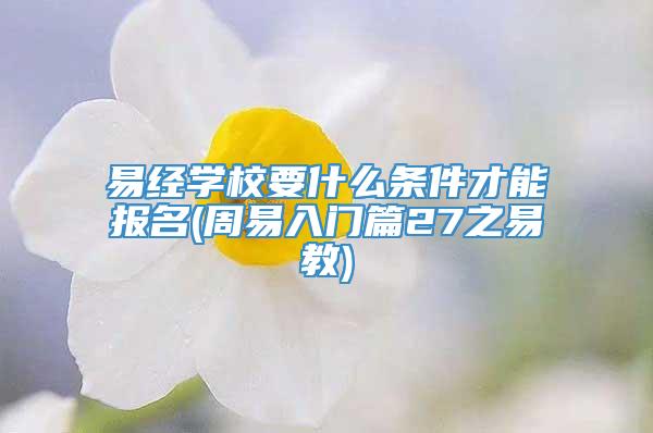 易经学校要什么条件才能报名(周易入门篇27之易教)