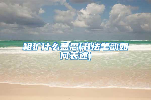 粗犷什么意思(书法笔韵如何表述)