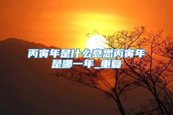 丙寅年是什么意思丙寅年是哪一年_重复