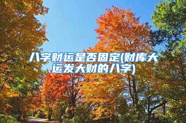 八字财运是否固定(财库大运发大财的八字)