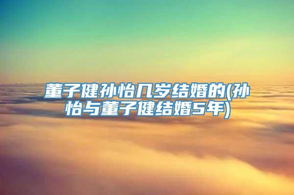董子健孙怡几岁结婚的(孙怡与董子健结婚5年)