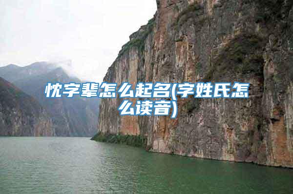 忱字辈怎么起名(字姓氏怎么读音)