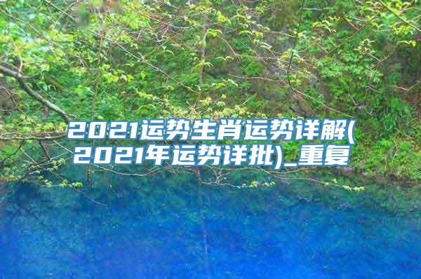 2021运势生肖运势详解(2021年运势详批)_重复