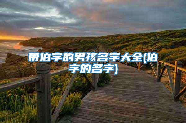 带伯字的男孩名字大全(伯字的名字)