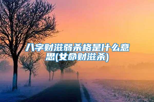 八字财滋弱杀格是什么意思(女命财滋杀)