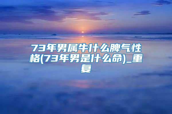 73年男属牛什么脾气性格(73年男是什么命)_重复