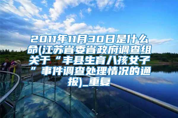 2011年11月30日是什么命(江苏省委省政府调查组关于“丰县生育八孩女子”事件调查处理情况的通报)_重复