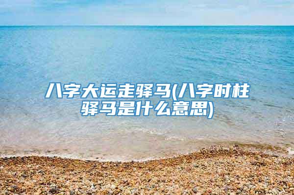 八字大运走驿马(八字时柱驿马是什么意思)