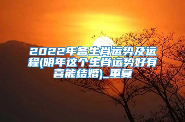 2022年各生肖运势及运程(明年这个生肖运势好有喜能结婚)_重复