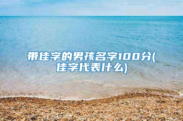 带佳字的男孩名字100分(佳字代表什么)