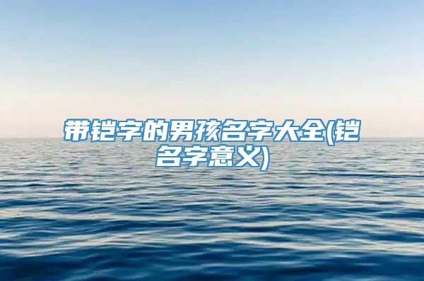 带铠字的男孩名字大全(铠名字意义)