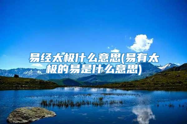 易经太极什么意思(易有太极的易是什么意思)