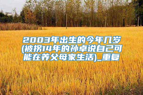 2003年出生的今年几岁(被拐14年的孙卓说自己可能在养父母家生活)_重复