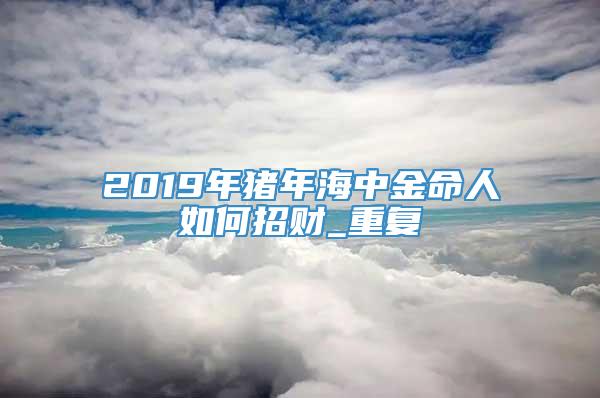 2019年猪年海中金命人如何招财_重复