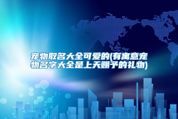 宠物取名大全可爱的(有寓意宠物名字大全是上天赐予的礼物)