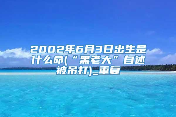 2002年6月3日出生是什么命(“黑老大”自述被吊打)_重复