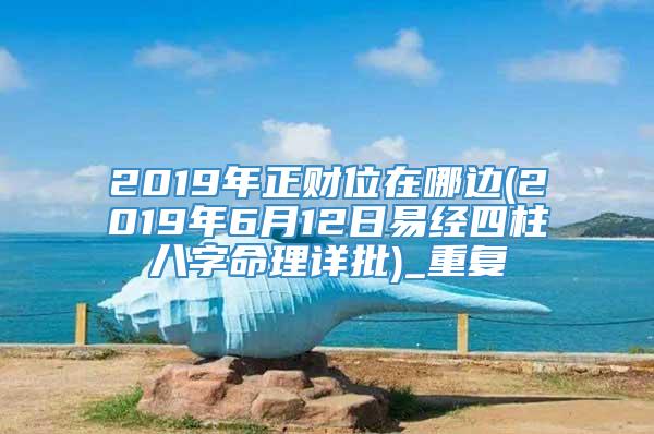 2019年正财位在哪边(2019年6月12日易经四柱八字命理详批)_重复