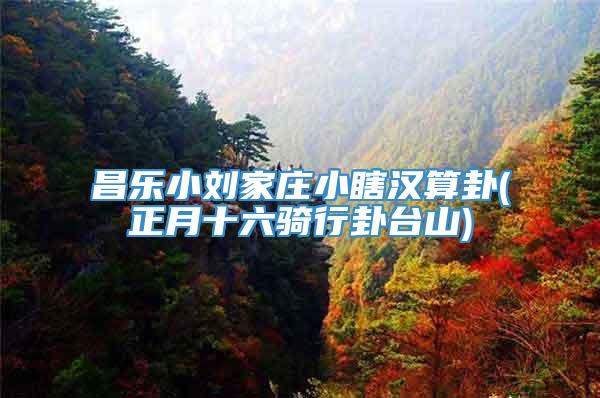 昌乐小刘家庄小瞎汉算卦(正月十六骑行卦台山)